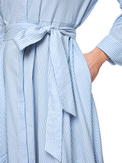 Hemdblusenkleid Midi mit Stickerei