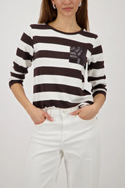 Langarmshirt Viskose gestreift