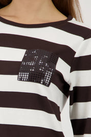 Langarmshirt Viskose gestreift