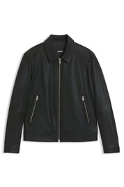 Lederjacke mit aufliegendem Kragen