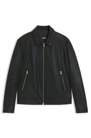 Lederjacke mit aufliegendem Kragen