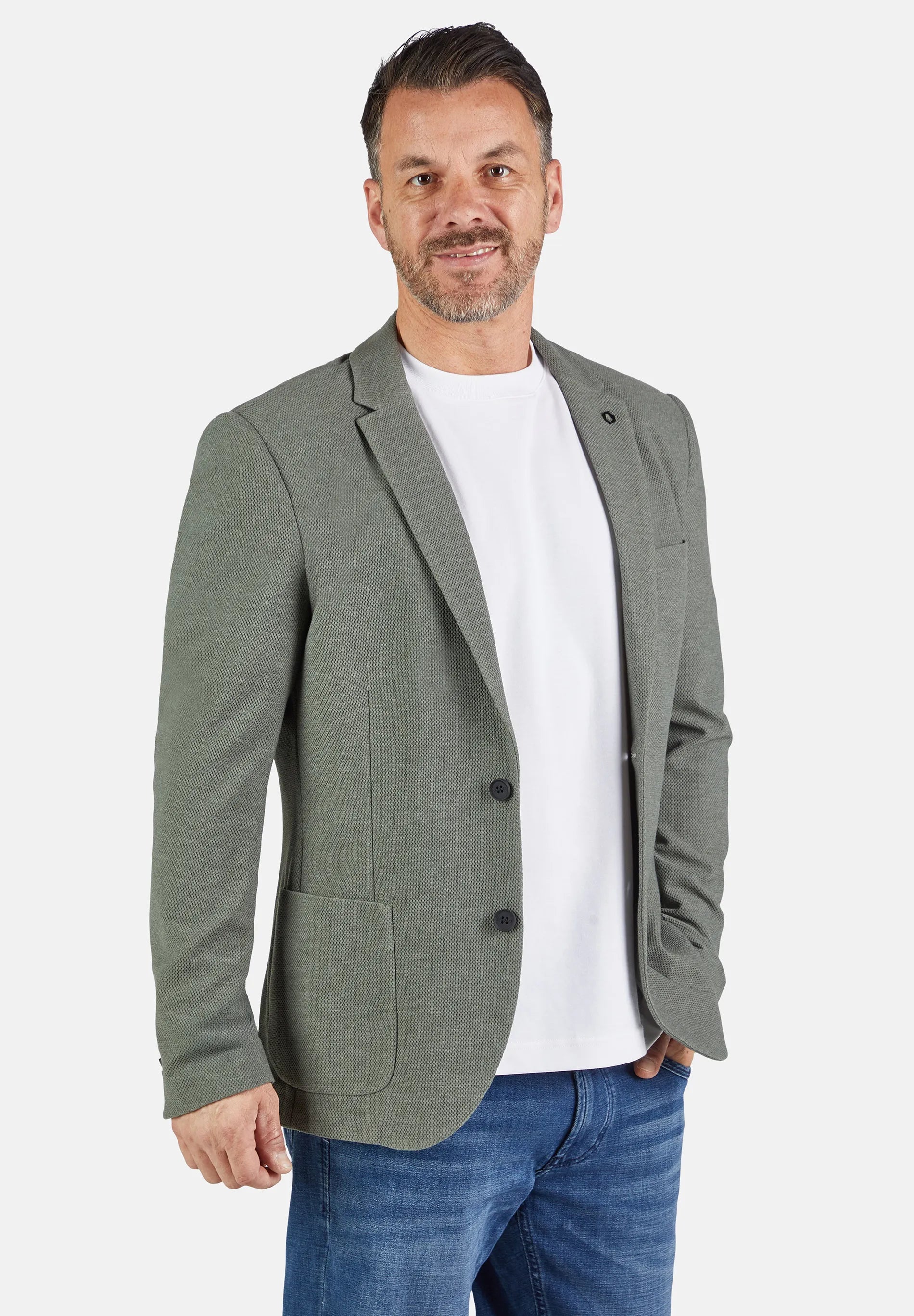 Sakko meliert mit aufgesetzten Taschen