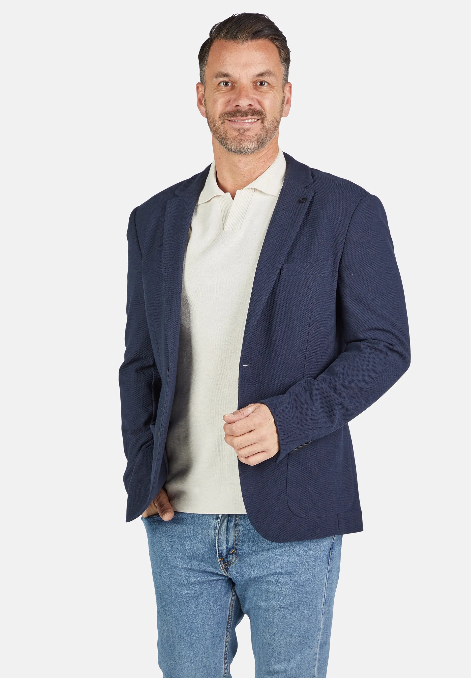 Sakko meliert mit aufgesetzten Taschen