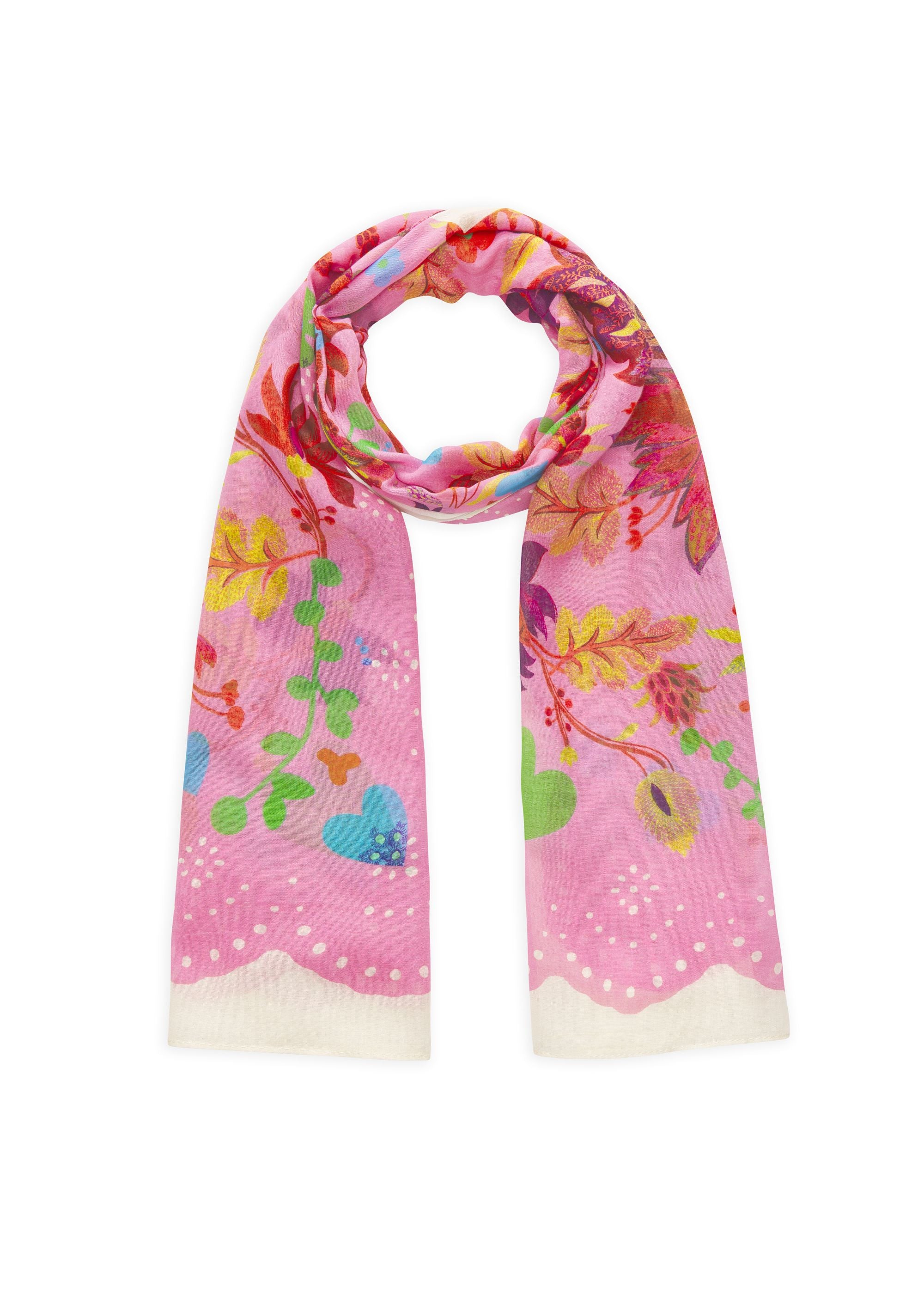 Schal aus Baumwolle mit Blumenmuster