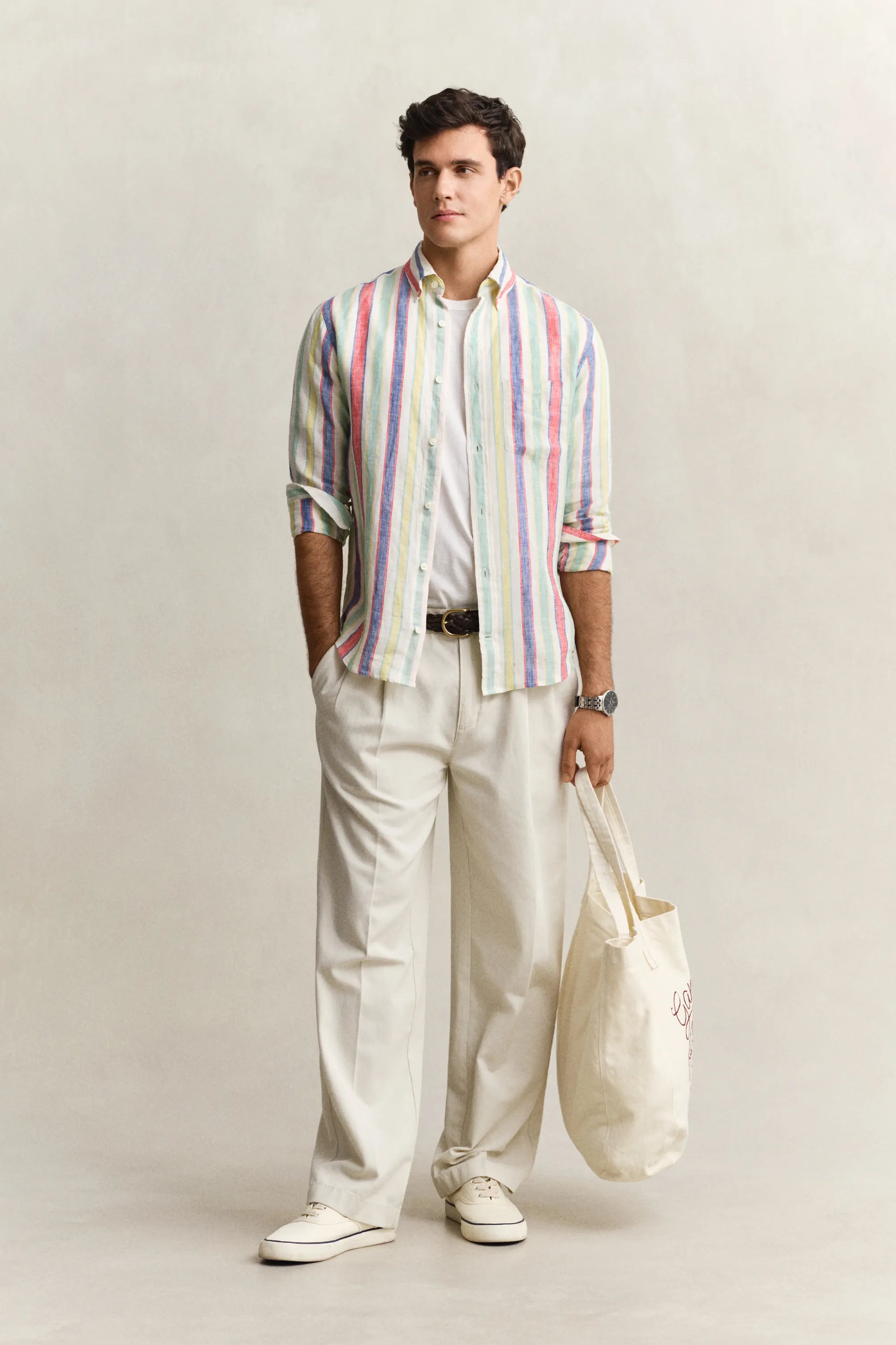 Leinenhemd gestreift Regular Fit