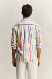 Leinenhemd gestreift Regular Fit