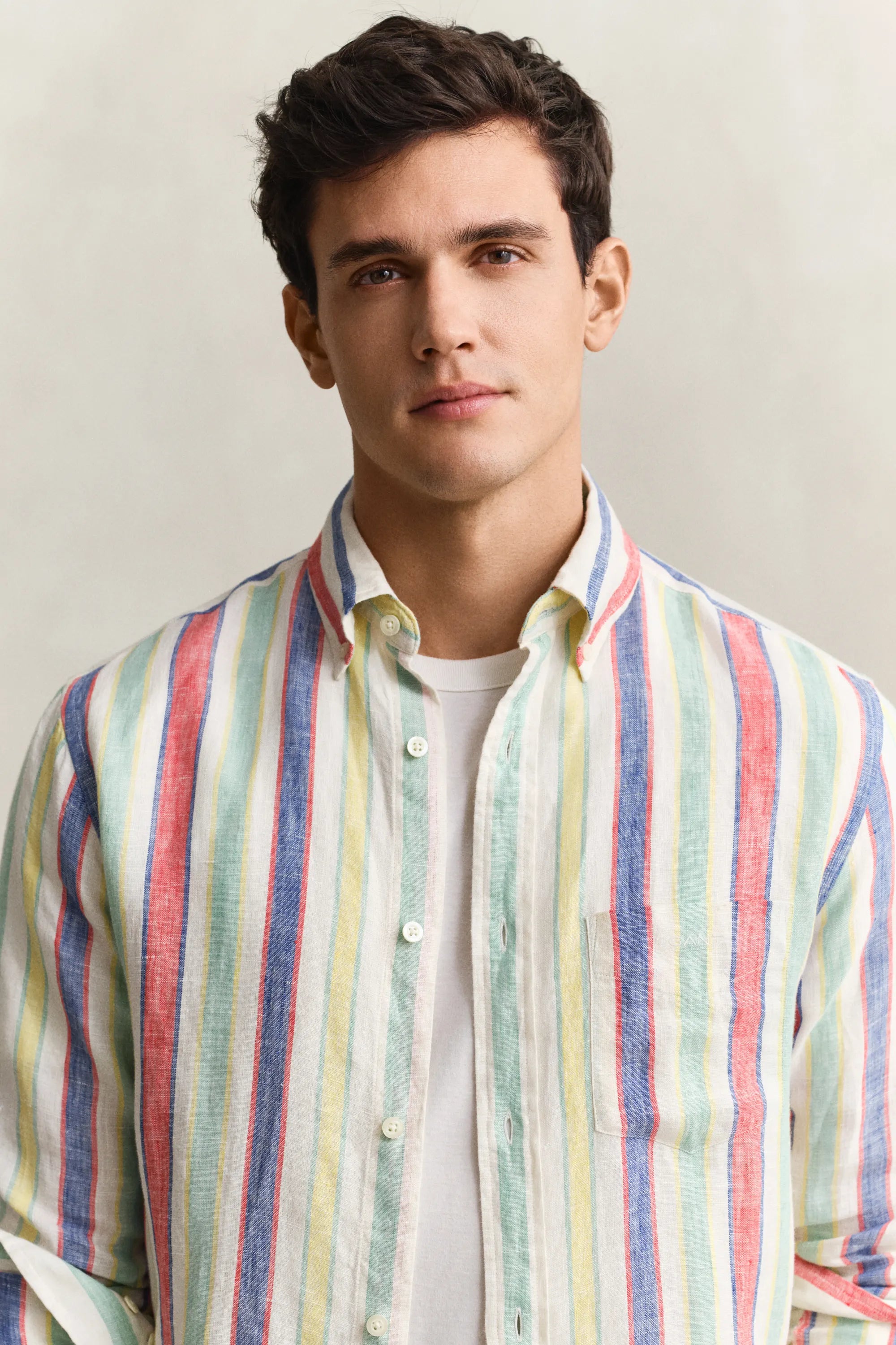 Leinenhemd gestreift Regular Fit