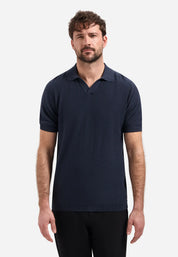Strick-Poloshirt aus Baumwolle