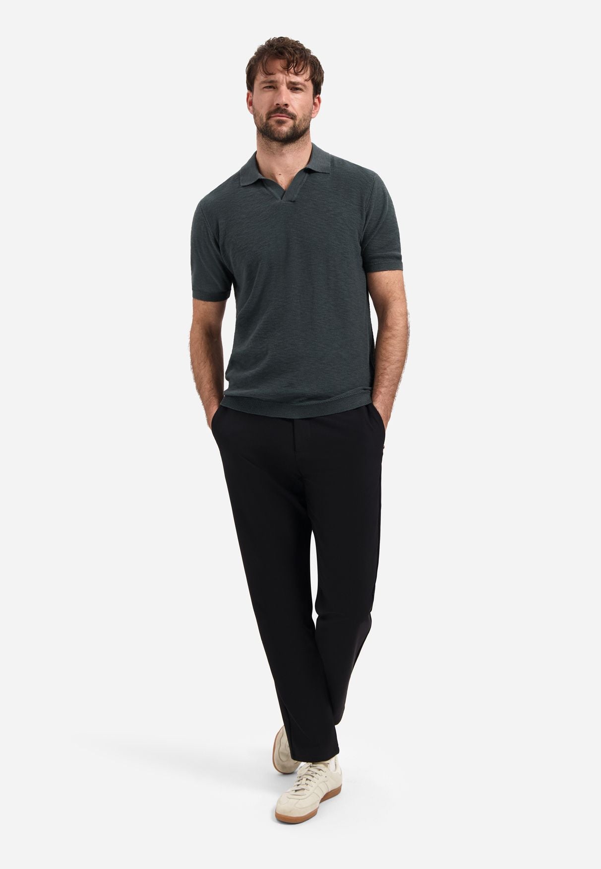 Strick-Poloshirt aus Baumwolle