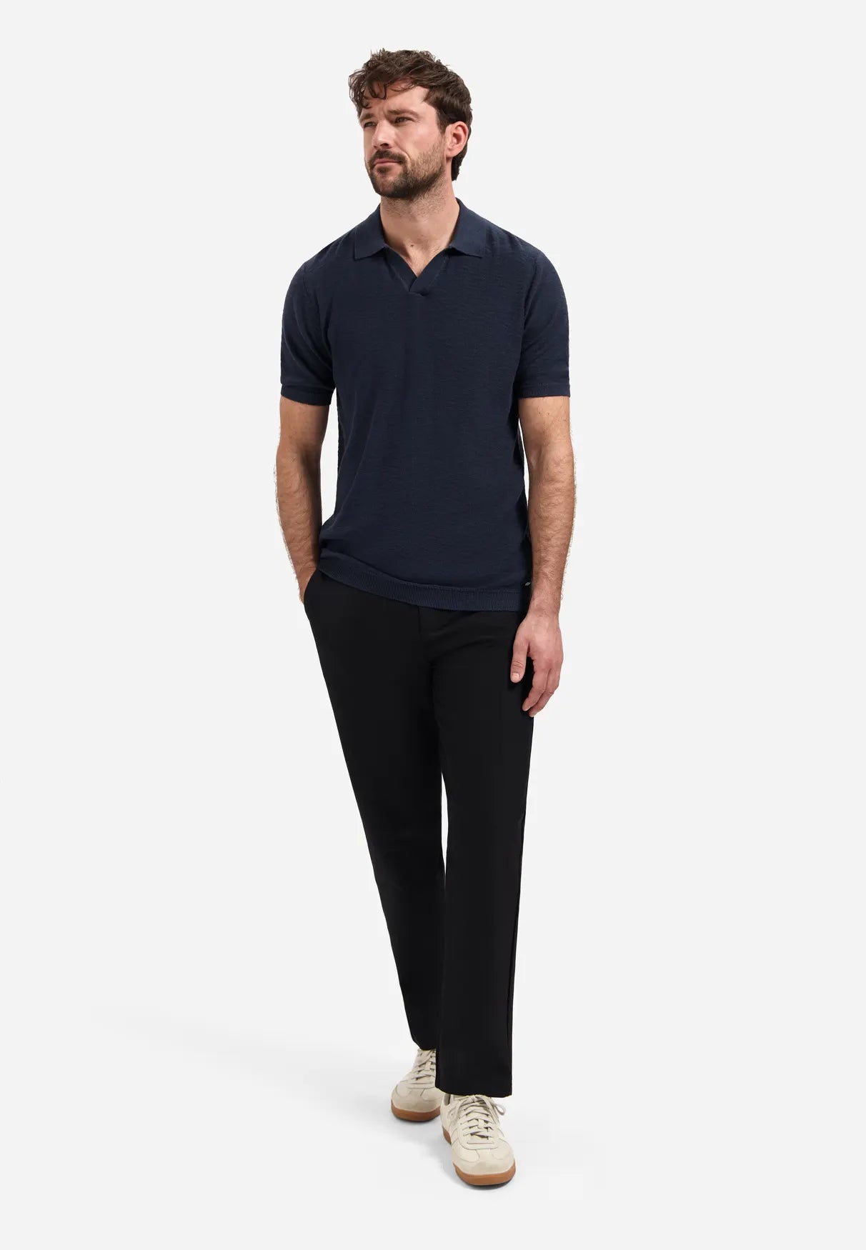 Strick-Poloshirt aus Baumwolle