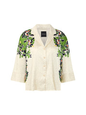 Bluse mit Leo-Hibiskus-Print