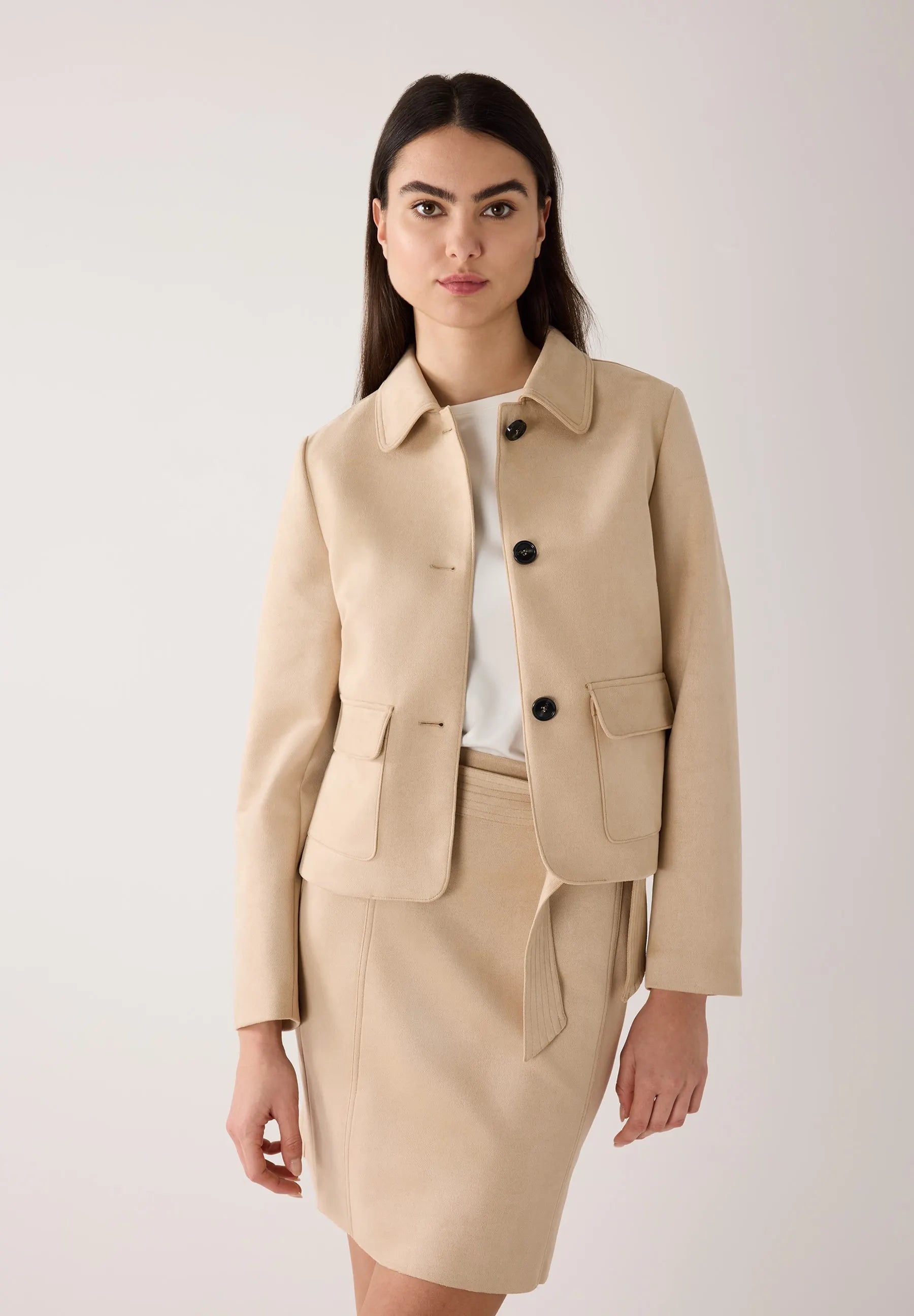 Blazerjacke in Wildleder-Optik