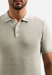 Strickpoloshirt aus Baumwolle