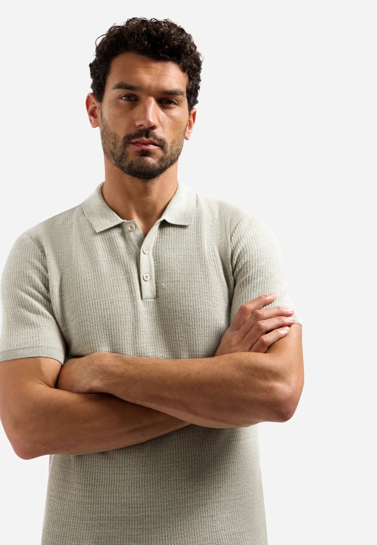 Strickpoloshirt aus Baumwolle