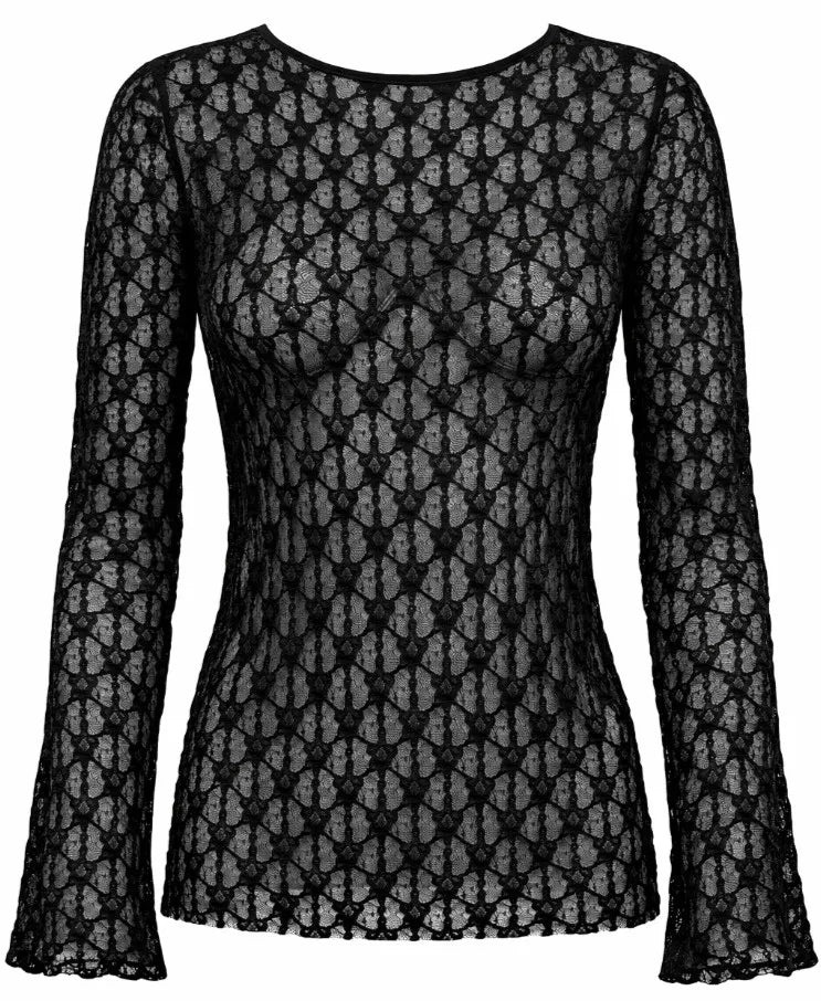 Langarmshirt CARAYA aus feinem Mesh