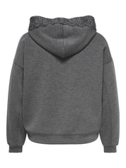 Hoodie mit Spitzen-Details