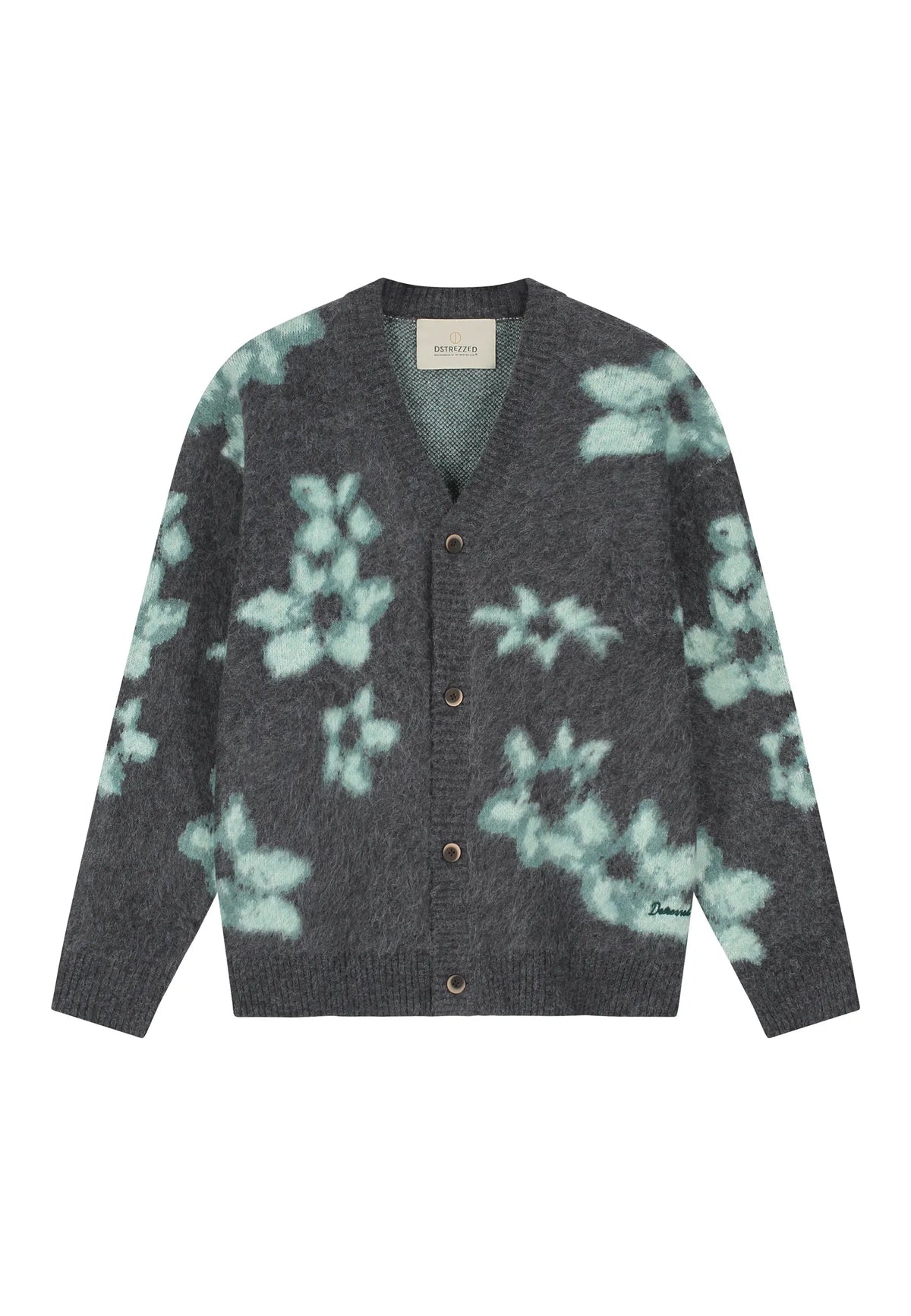 Strick-Cardigan floral gemustert