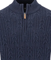 Zopfstrickpullover aus Wollmix