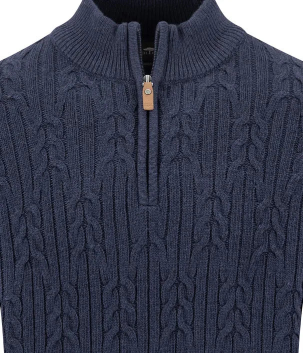 Zopfstrickpullover aus Wollmix