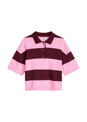 Strick-Poloshirt aus Baumwollmix