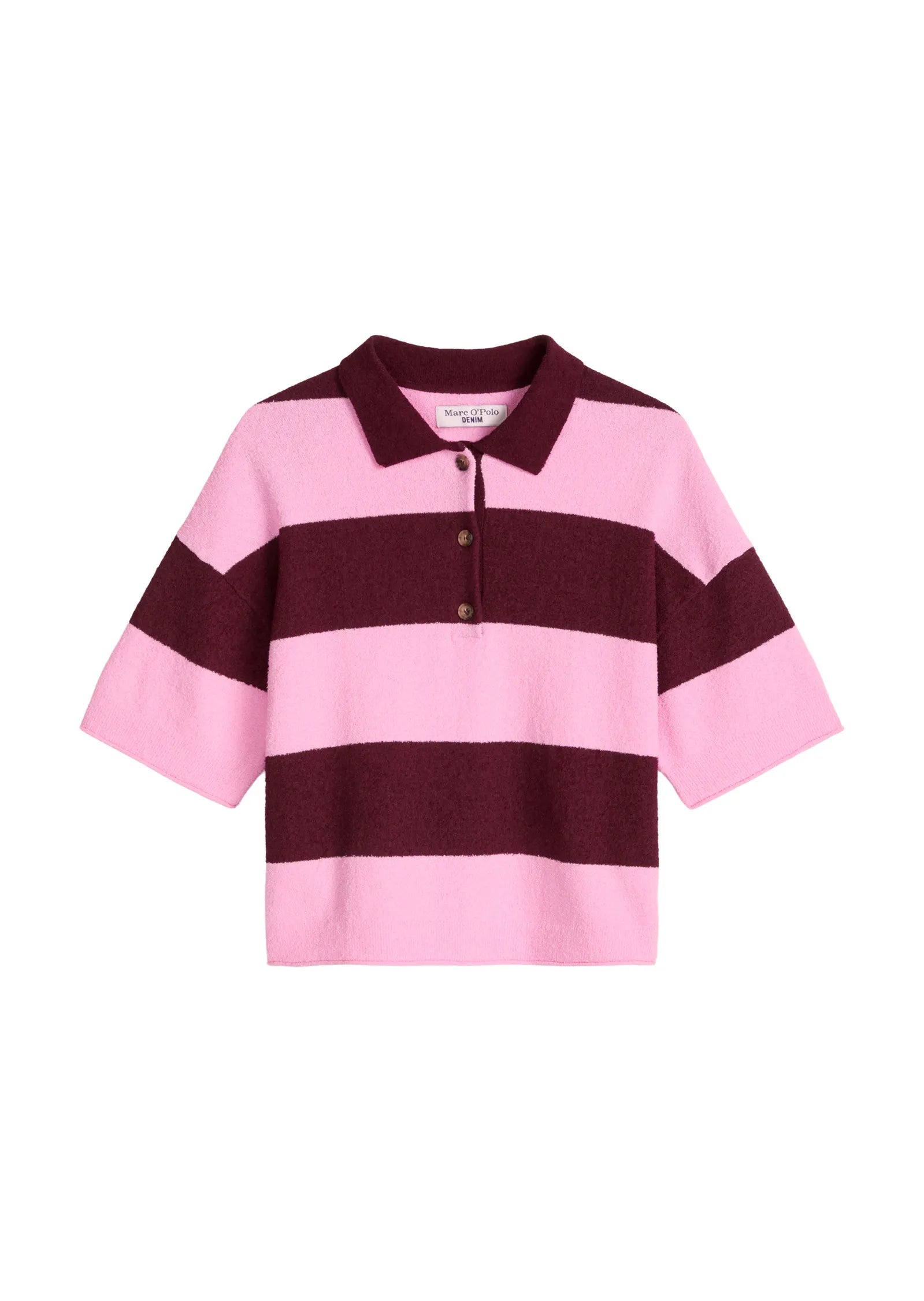Strick-Poloshirt aus Baumwollmix