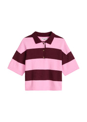 Strick-Poloshirt aus Baumwollmix