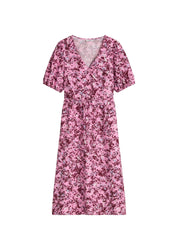 Freizeitkleid Midi mit V-Ausschnitt