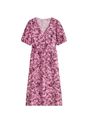 Freizeitkleid Midi mit V-Ausschnitt