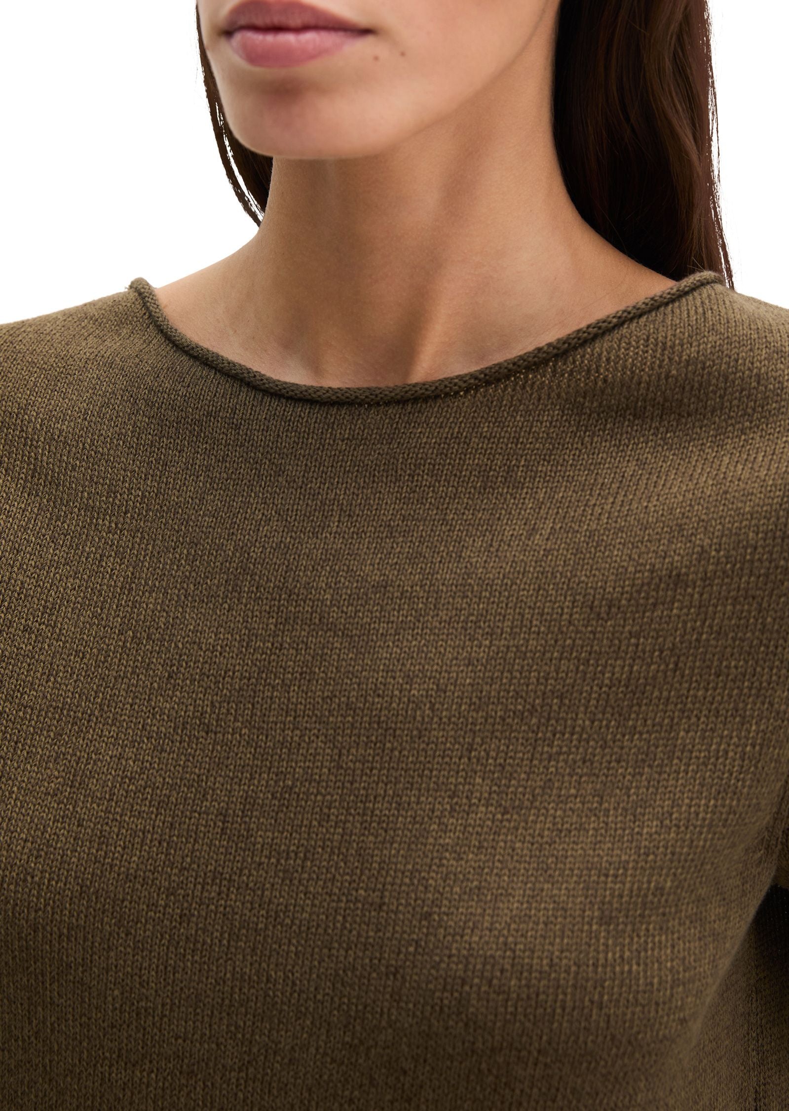 Strickpullover aus Leinenmix