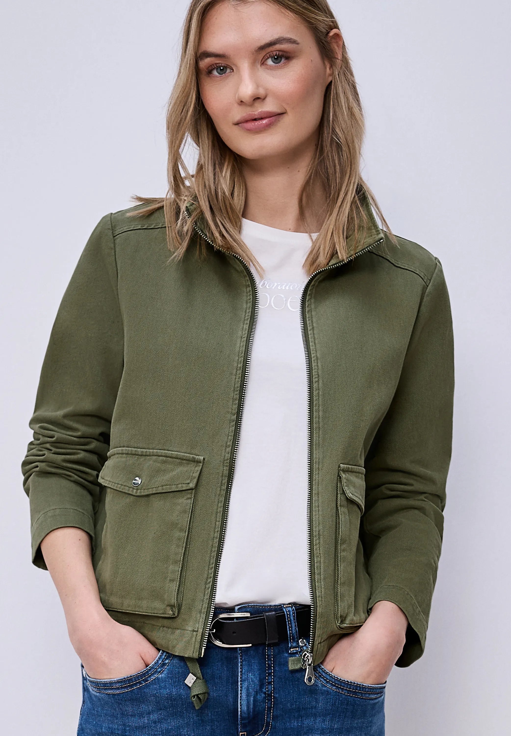 Baumwolljacke mit Stehkragen
