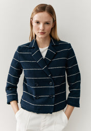 Blazer gestreift aus Baumwollmix
