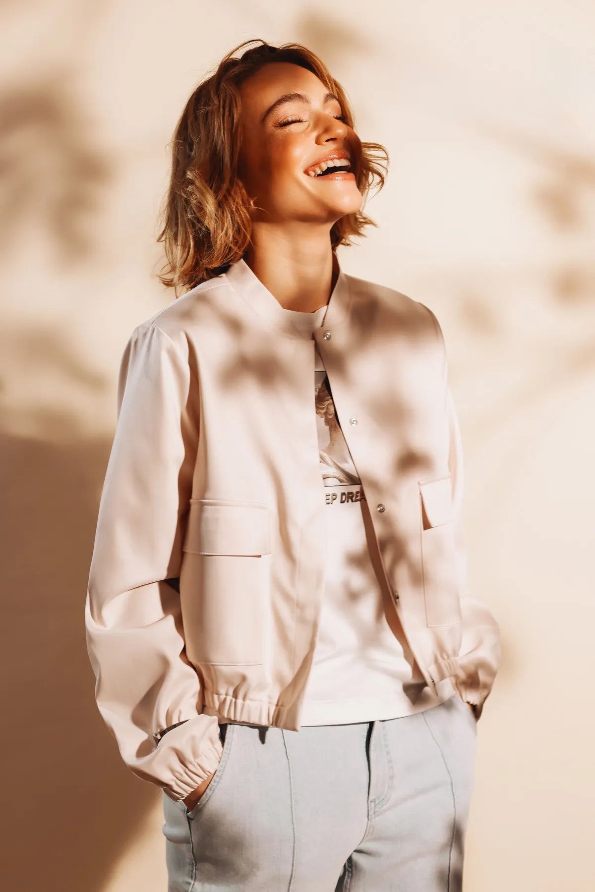 Cargojacke in Satin-Optik