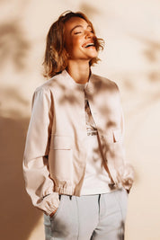 Cargojacke in Satin-Optik