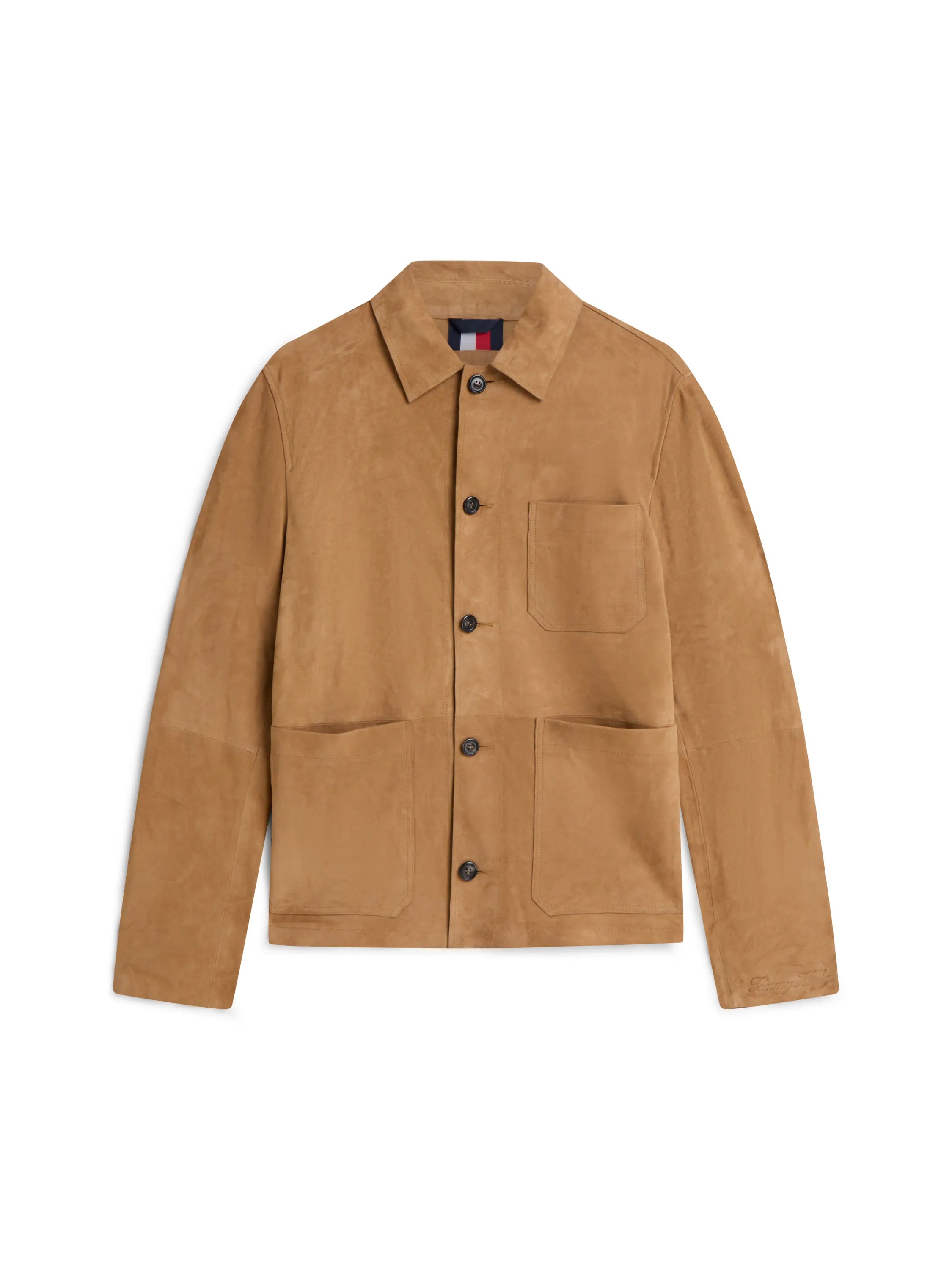 Lederjacke mit aufliegendem Kragen