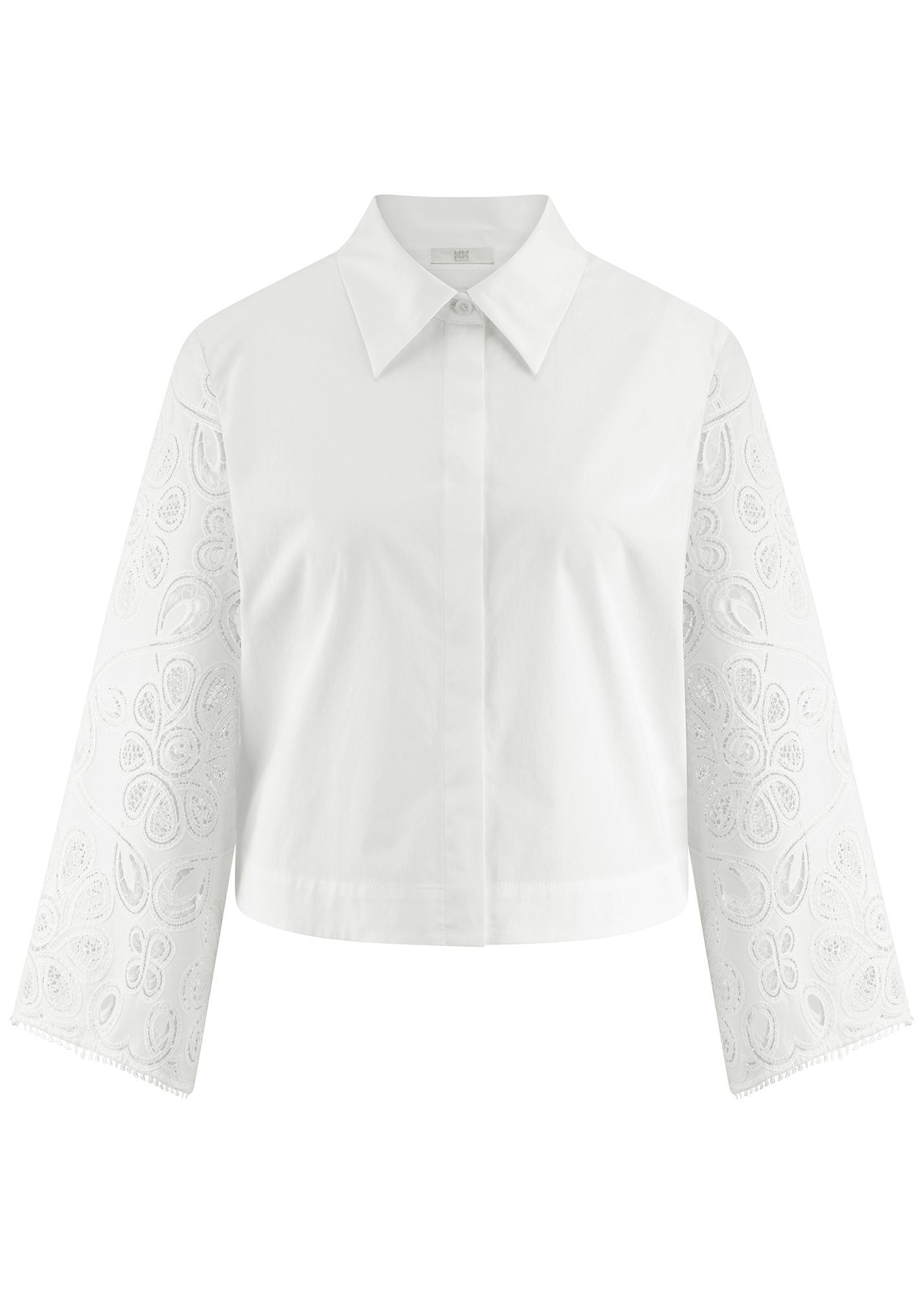 Baumwollbluse mit Spitze