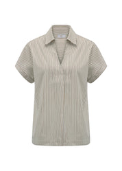 Bluse gestreift mit V-Ausschnitt