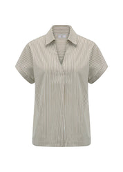 Bluse gestreift mit V-Ausschnitt