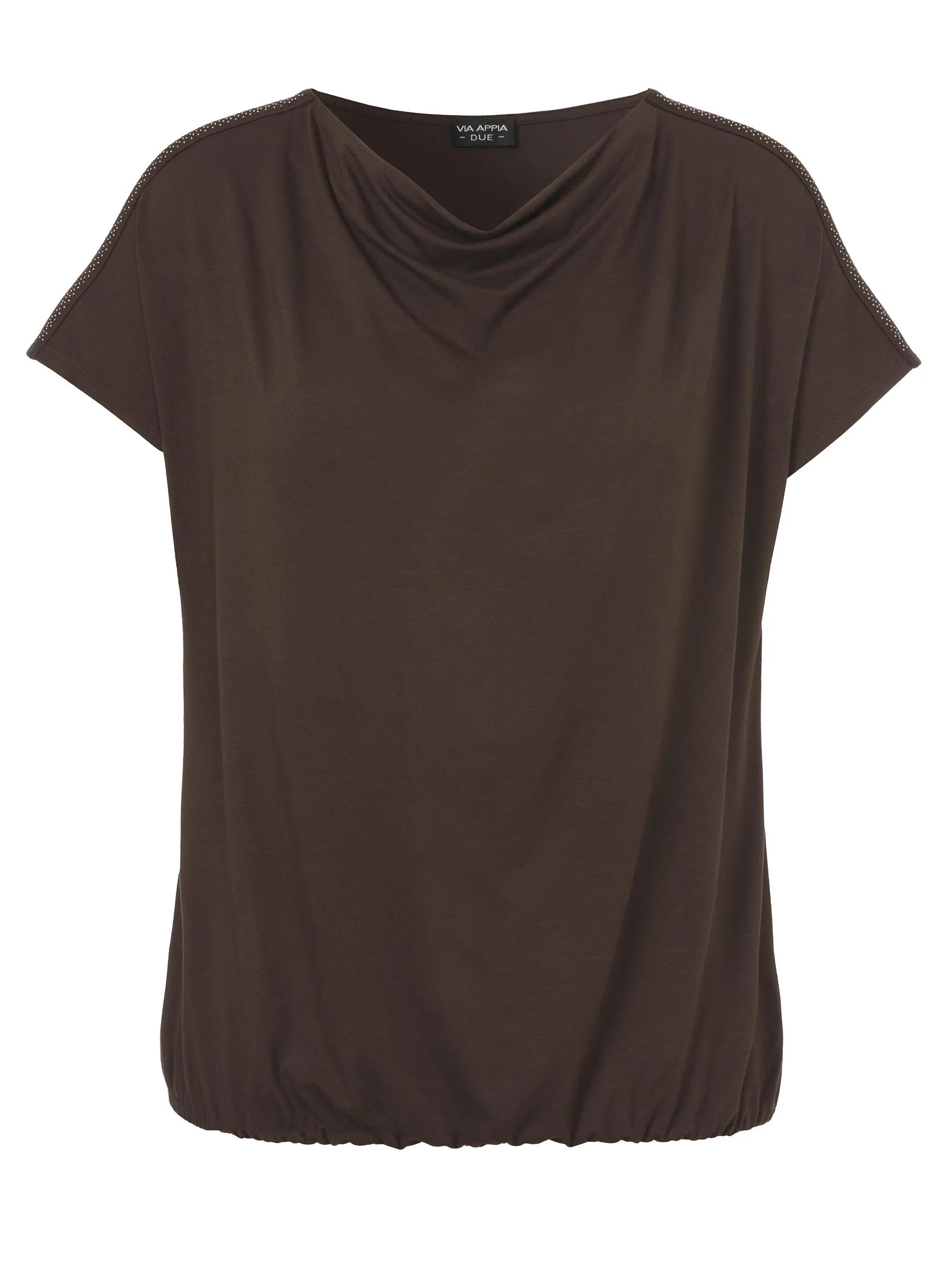 T-Shirt mit Wasserfall-Kragen