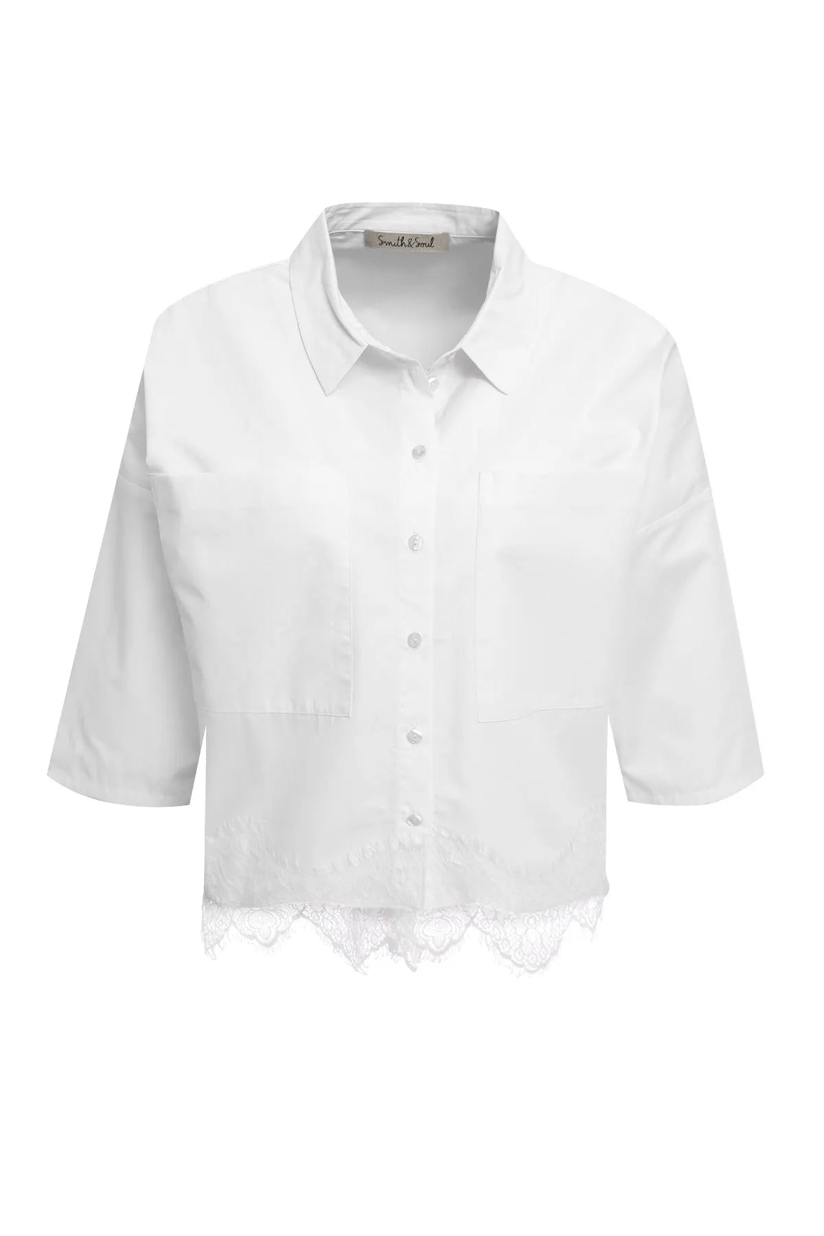 Bluse cropped aus Baumwolle