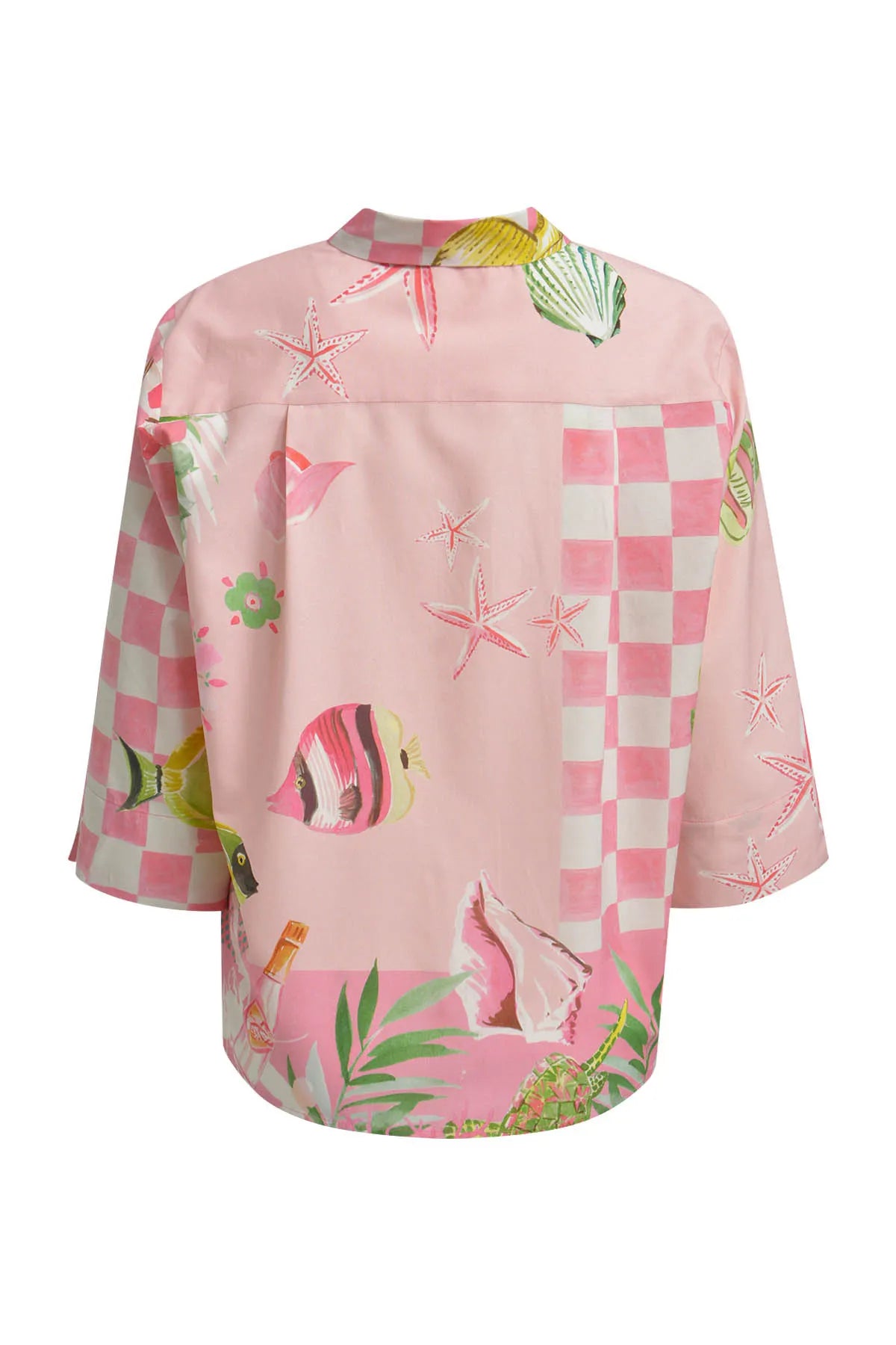 Bluse gemustert aufliegender Kragen
