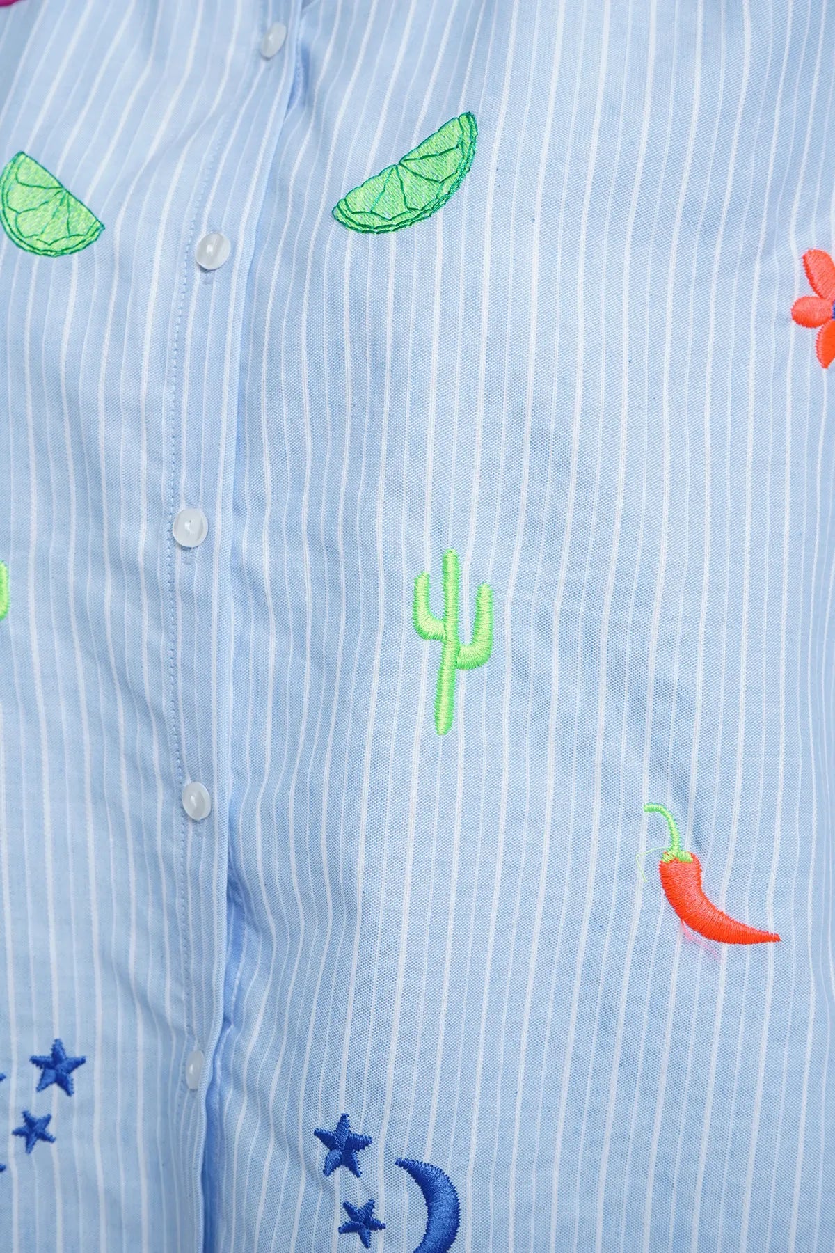Bluse cropped aus Baumwollmix