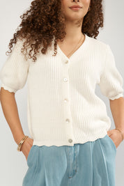 Strickcardigan aus Baumwollmix