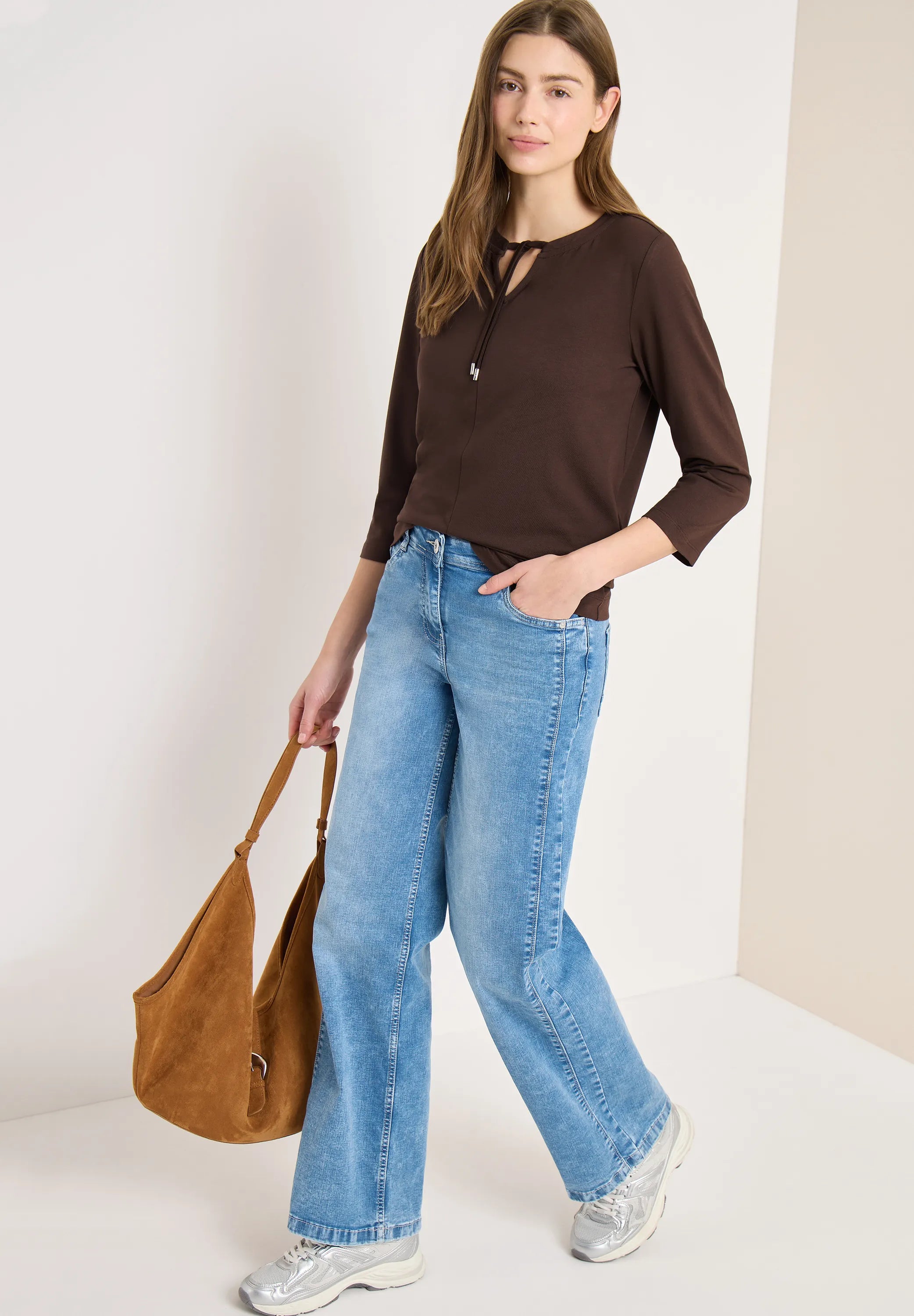 Langarmshirt Regular Fit aus Baumwollmix