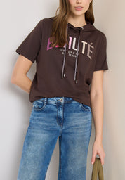 T-Shirt Regular Fit mit Kapuze