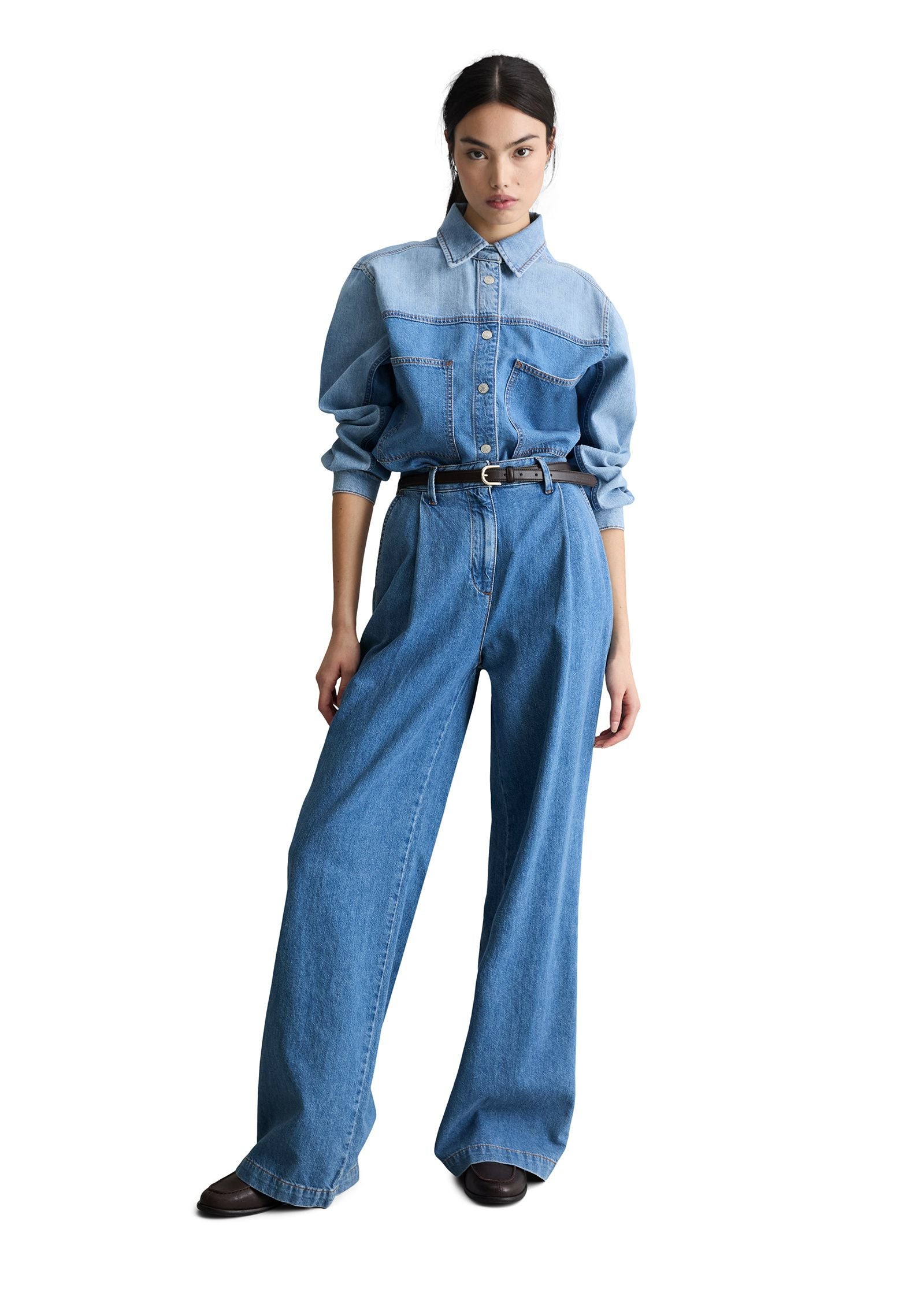 Jeansbluse aus Baumwolle