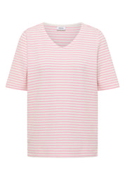 T-Shirt mit gerundetem V-Ausschnitt