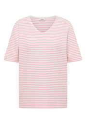 T-Shirt mit gerundetem V-Ausschnitt