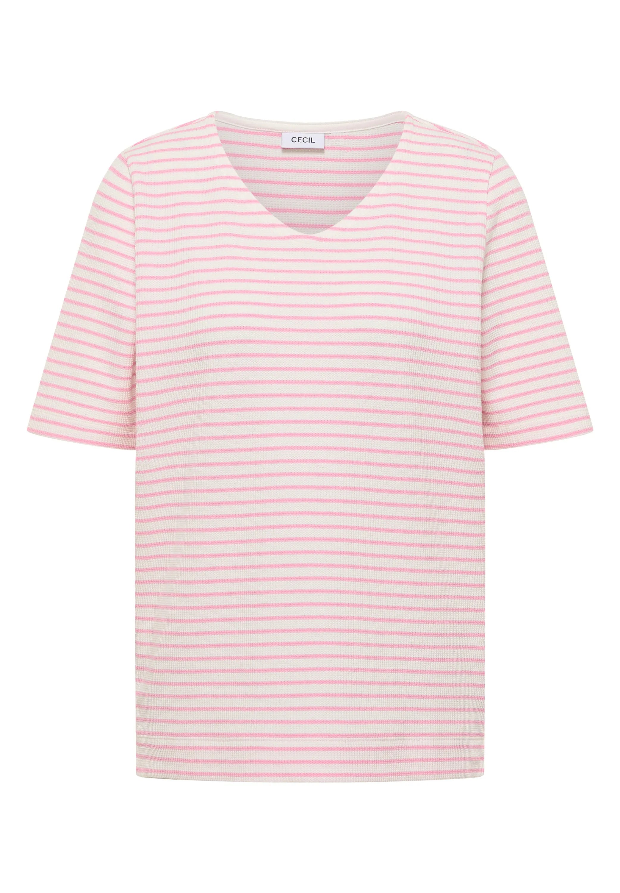 T-Shirt mit gerundetem V-Ausschnitt