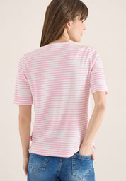 T-Shirt mit gerundetem V-Ausschnitt