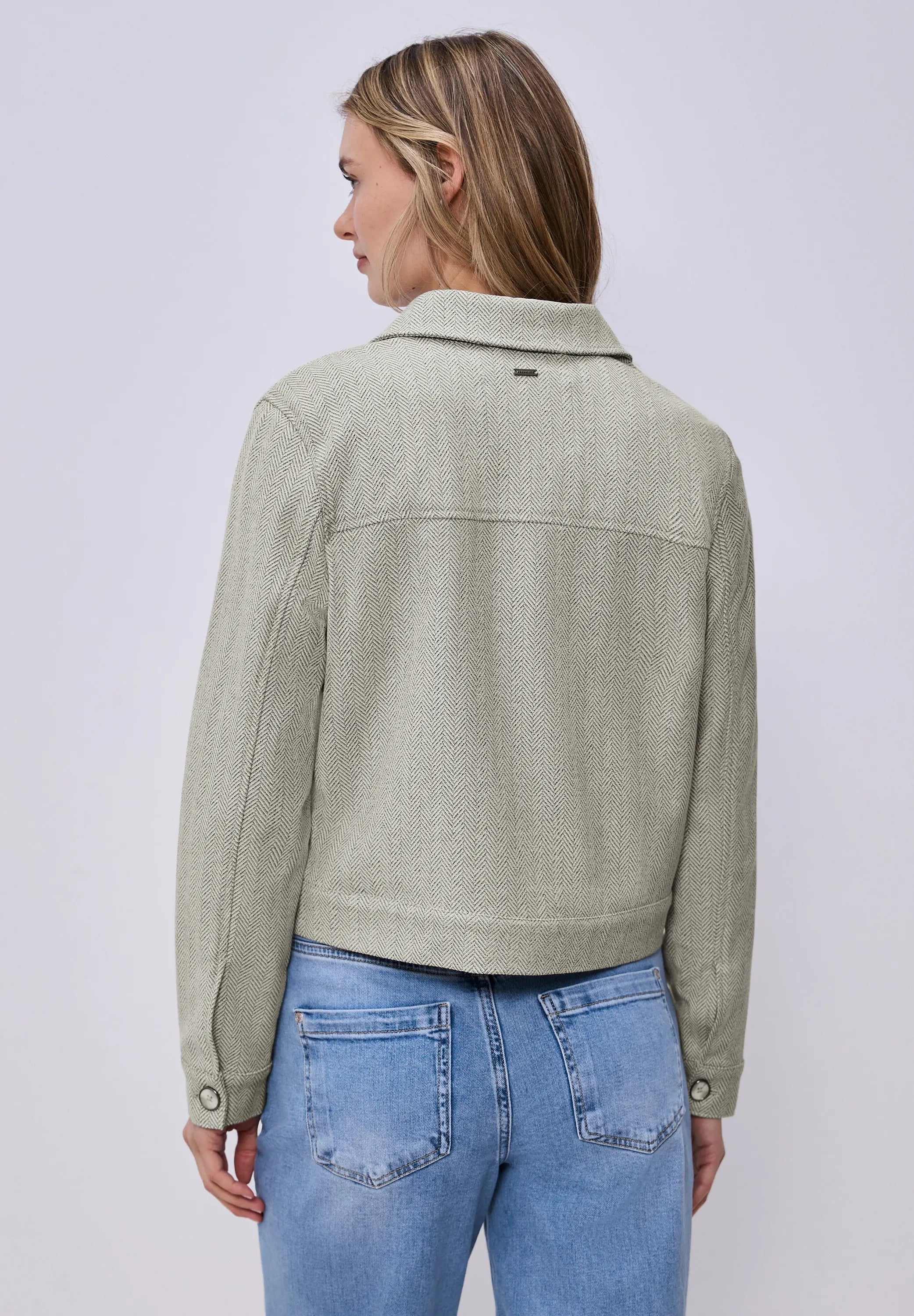 Jacke mit Fischgrätmuster